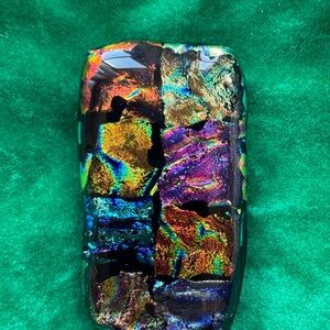Handmade Dichroic Fused Glass Brooch Pendant